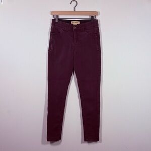 Democracy Women's Skinny Jeans With Pocket Zipper in Deep Purple